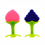 Chanak Baby Silicone Fruit Teether for Toddlers (Blue & Pink)