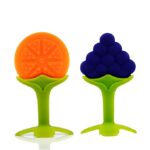 Chanak Baby Silicone Fruit Teether for Toddlers (Orange & Blue)