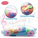 Chanak Transparent 3D Gear Car for Kids (Blue)