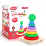 Chanak Wooden Stacking Ring Toy for Kids - Rainbow Colour