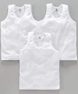 CUCUMBER Baby (Boys & Girls) 100% Cotton Basic White Vest. Its A Pack of 3 Pcs.