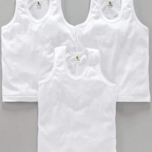 CUCUMBER Baby (Boys & Girls) 100% Cotton Basic White Vest. Its A Pack of 3 Pcs.