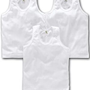 CUCUMBER Baby (Boys & Girls) 100% Cotton Basic White Vest. Its A Pack of 3 PcS.