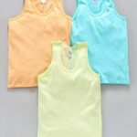 CUCUMBER Baby (Boys & Girls) 100% Cotton Multicolour Vest. Its A Pack of 3 Pcs. of Three