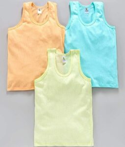 CUCUMBER Baby (Boys & Girls) 100% Cotton Multicolour Vest. Its A Pack of 3 Pcs. of Three