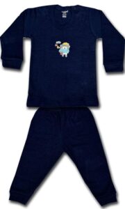 CUCUMBER Baby's Winter Wear Thermal Upper Full Sleeves Body Warmer Top Sweater and Lower Pyjama Bottoms (Navy, 12-18 Month Baby)