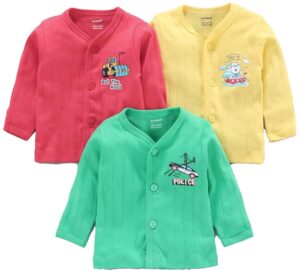 CUCUMBER New Born Baby's Full Sleeve Top/Vest (Multicolour, 0 Months) (Multcolor 1)