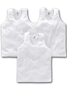 CUCUMBER Presents Unisex White Color Pure Cotton Vest for Baby Pack of 3