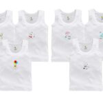 Cucumber Presents Unisex White Color Pure Cotton Vest for Baby Pack of 6 (3-6 Months, White)