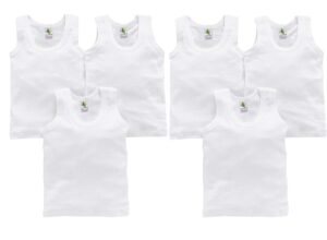 CUCUMBER Presents Unisex White Color Pure Cotton Vest for Baby Pack of 6