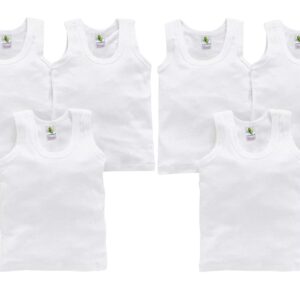 CUCUMBER Presents Unisex White Color Pure Cotton Vest for Baby Pack of 6