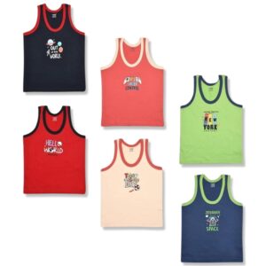 Cucumber Vest for Baby Boys & Baby Girls Pure Cotton (Multicolor) (Pack of 6) (12-18 Months, Multicolor-1)