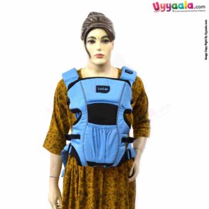 LuvLap Baby Carrier with 2 in 1 Carry Positions, for 6 to 24m Baby, Max Weight Up to 12 Kgs, Size(40*23cm)- Black & Blue