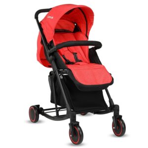 LuvLap Cosmos 2 in 1 Stroller Cum Rocker for Baby & Kids of 6 to 36 Months, Light-weight, Compact Travel friendly Pram (Red)