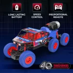 Mega Ranger App and Remote Control Car - Smoke Exhaust, 6 Wheel Drive, 2000 mAh Li-ion Rechargeable Battery, C Type USB Charging, Dual Motor