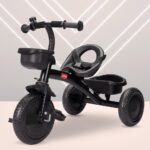 LuvLap Joy Baby Cycle/Tricycle for Kids, 1.5 to 5 Yrs, Upto 25Kg, Adjustable Safety Belt, Front & Rear Baskets, 2 Position Adjustment, Black
