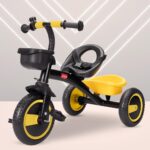LuvLap Joy Baby Cycle/Tricycle for Kids, 1.5 to 5 Yrs, Upto 25Kg, Adjustable Safety Belt, Front & Rear Baskets, 2 Position Adjustment, Yellow