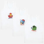 Bodycare Avengers Boys Vest Round Neck Sleeveless Solid Pack Of 3