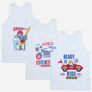 Bodycare Boys Vest Round Neck Sleeveless Solid Pack Of 3