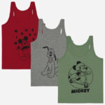 Bodycare Mickey & Friends Boys Cotton Vest Round Neck Sleeveless Solid Pack Of 3