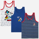 Bodycare Mickey & Friends Boys Vest Round Neck Sleeveless Solid Pack Of 3