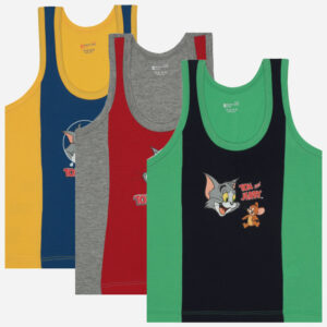 Bodycare Tom & Jerry Boys Vest Round Neck Sleeveless Pack Of 3