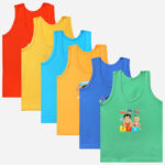 Chhota Bheem Boys Vest Round Neck Sleeveless Solid Pack Of 6