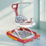 Mee Mee 2-in-1 Baby Walker & Rocker with Parental Push Handle, 3 Level Height Adjustable with Light & Musical Toys, 360° Rotating Wheels, Cushioned Walker for Baby 6-18 Months,...