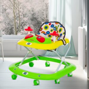 Mee Mee 360° Baby Activity Walker | 3 Level Adjustable Height, Musical Activity Toy Tray & Light | Foldable Walker with Cushioned Seat for Boys, Girls, Kids | 6 to 18 Months,...
