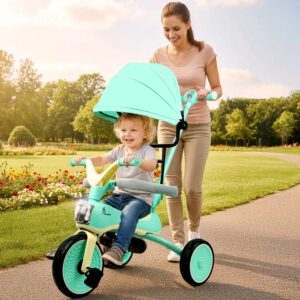 R for Rabbit Tiny Toes Karizma Tricycle for Kids with Light & Music, Parental Control, EVA Wheels, Foldable Footrest, Comfy Seat with Backrest, Baby Trike Cycle for 2-5 Years,...