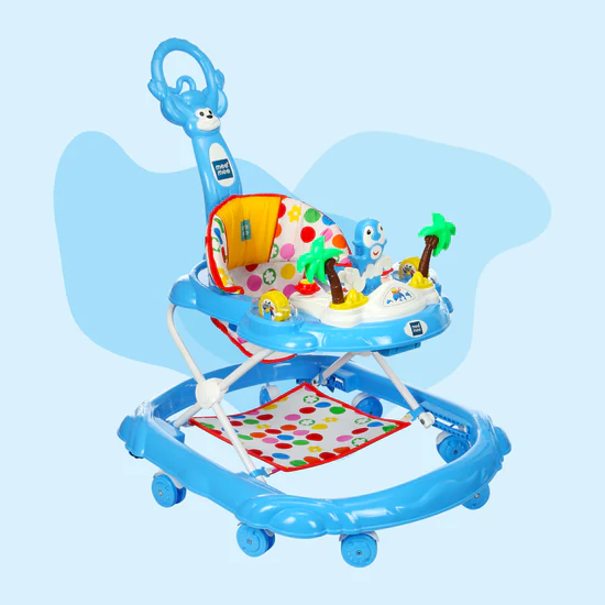 Mee Mee Simple Step Baby Walker with  Musical Activity Tray, Foot Mat & Parental Control Handle
