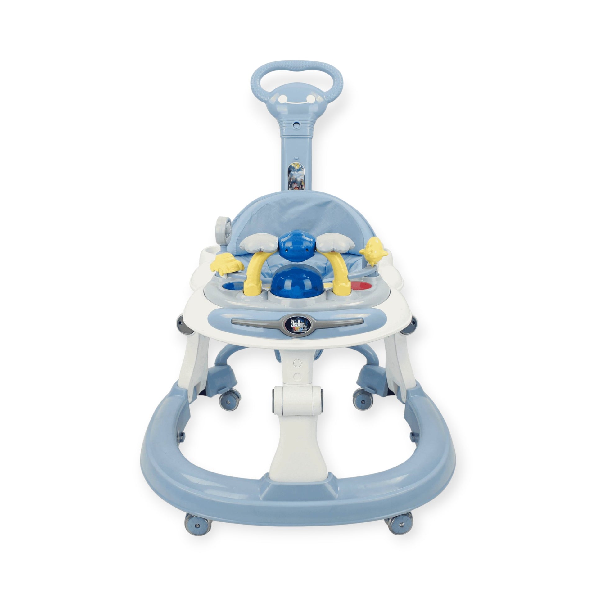 Steelbird Baby Walker With Parental Handle-Blue