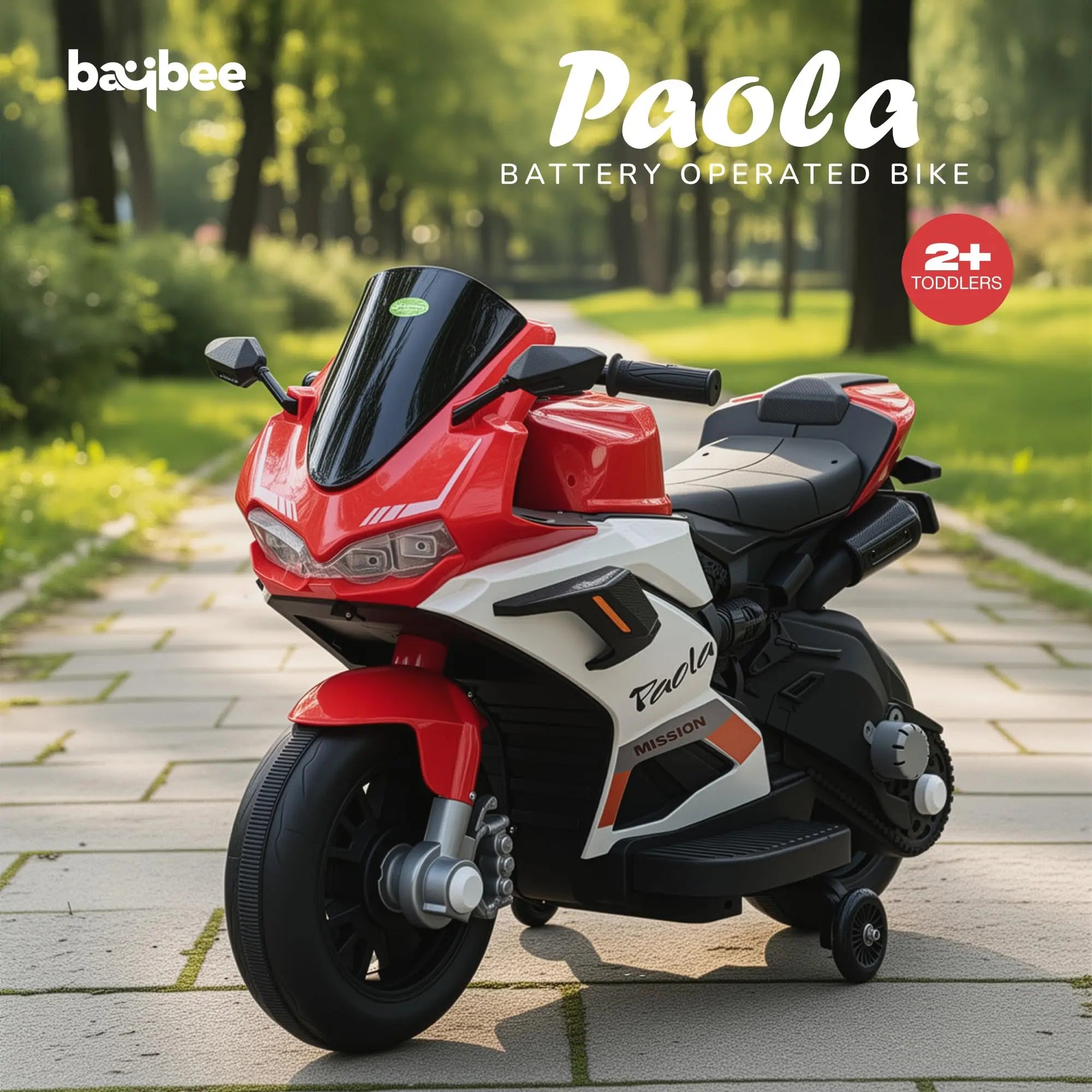 Baybee Paola Baby Battery Operated Bike for Kids with Hand Accelerator & Music - Image 2