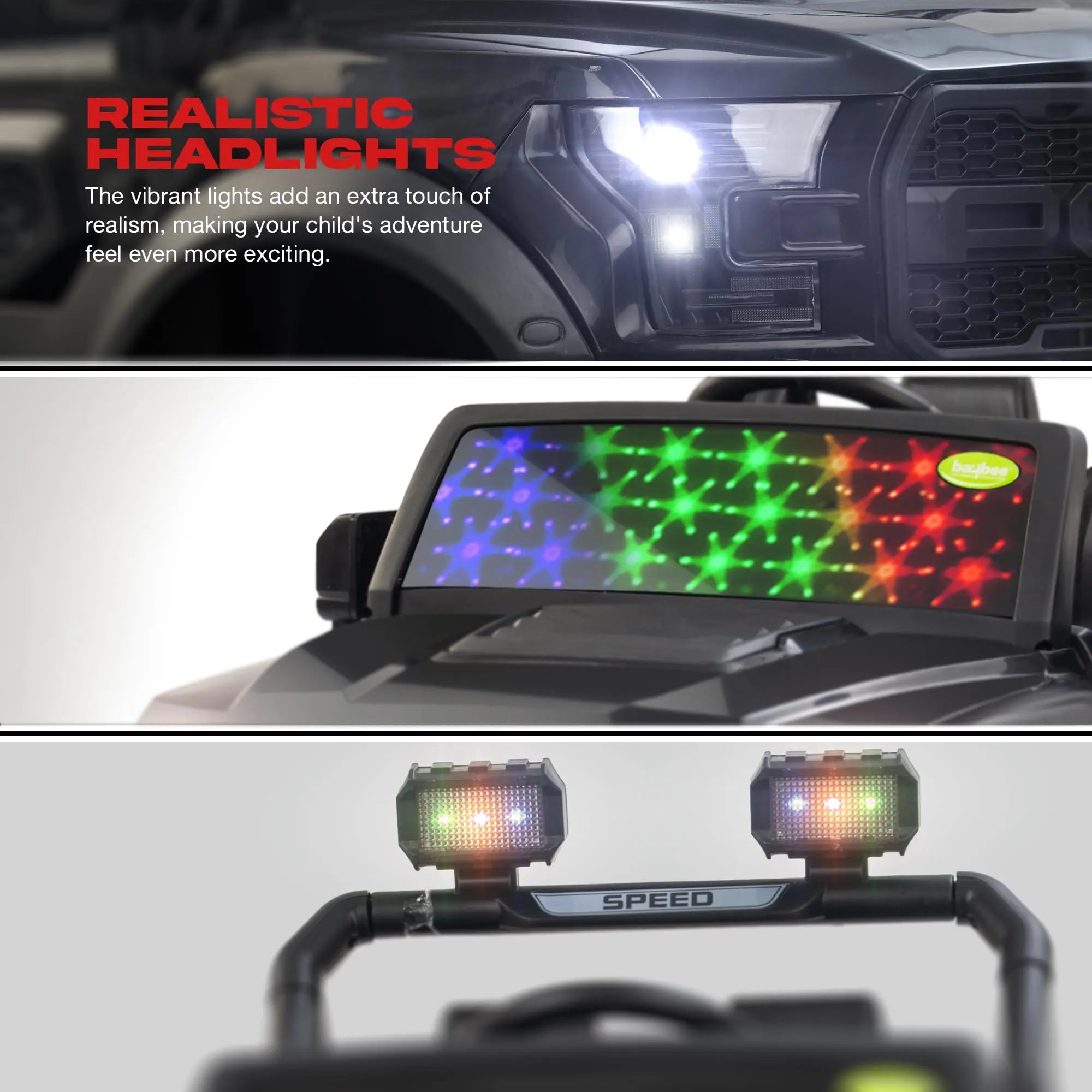 Baybee Bronco Battery Operated Jeep for Kids RGB Windshield Light & Music - Image 3