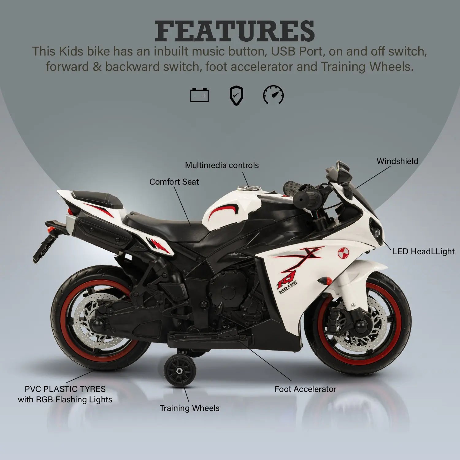 Baybee R7 Rechargeable Battery Operated Bike for Kids - Image 4