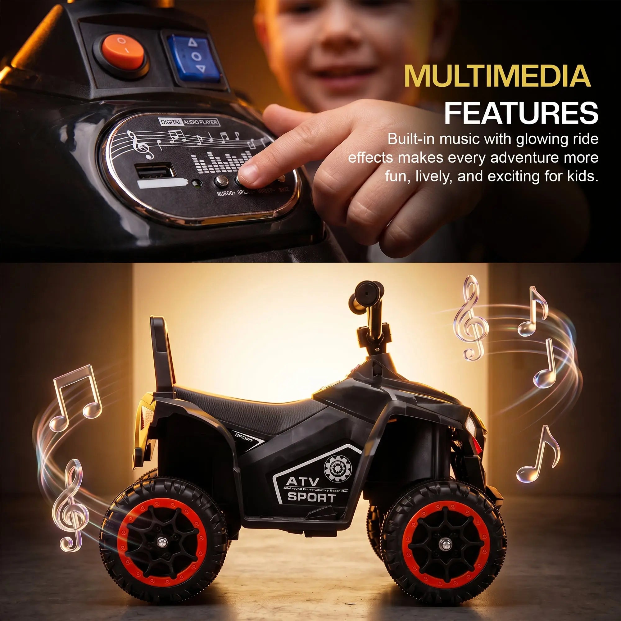 Baybee Monster ATV Rechargeable Battery Operated Electric Kids Bike - Image 4