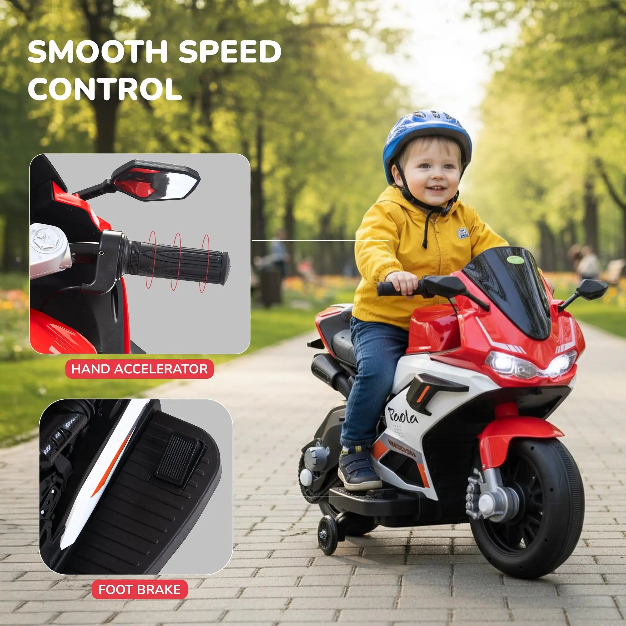 Baybee Paola Baby Battery Operated Bike for Kids with Hand Accelerator & Music - Image 4