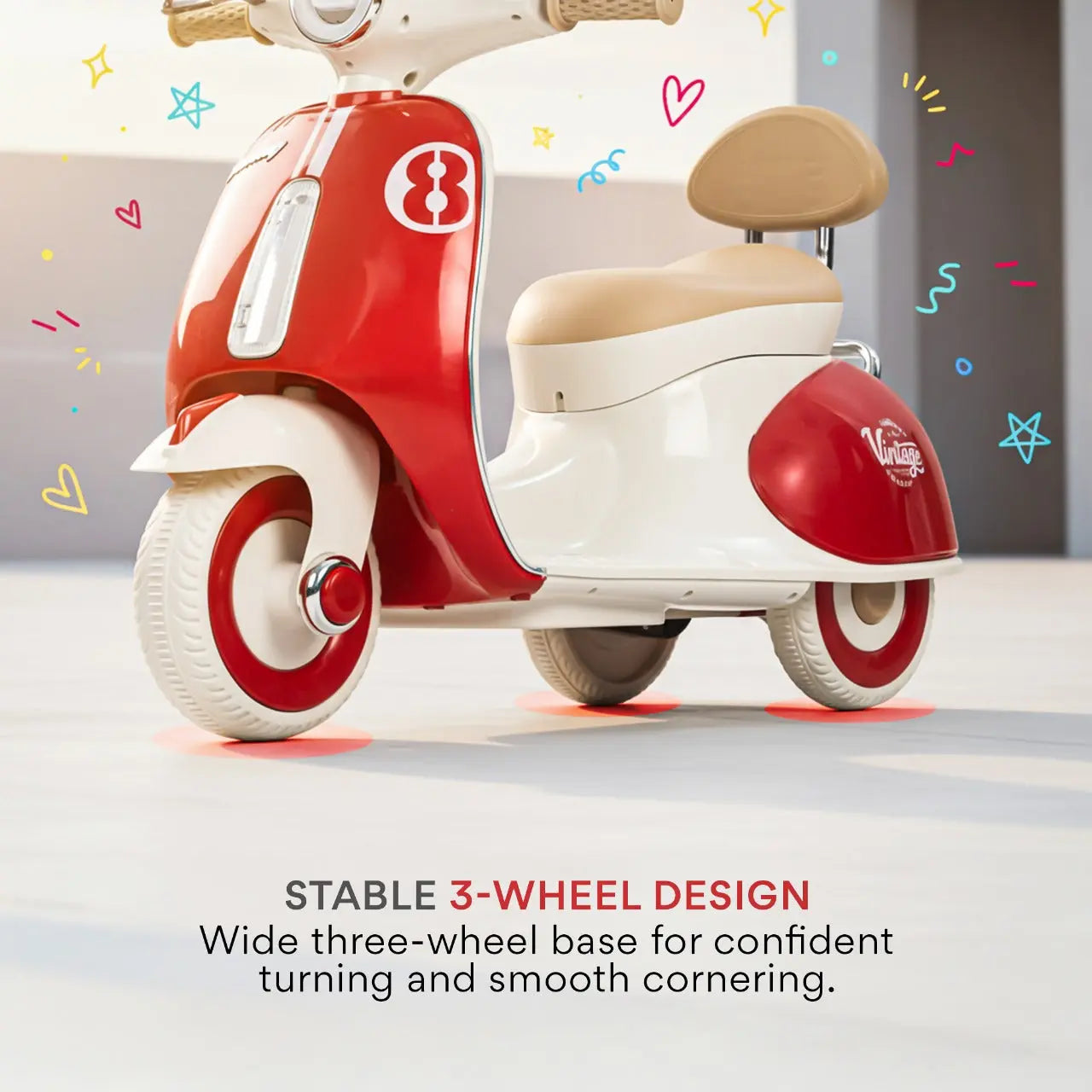 Baybee Vintage Battery Operated Bike for Kids - Image 5