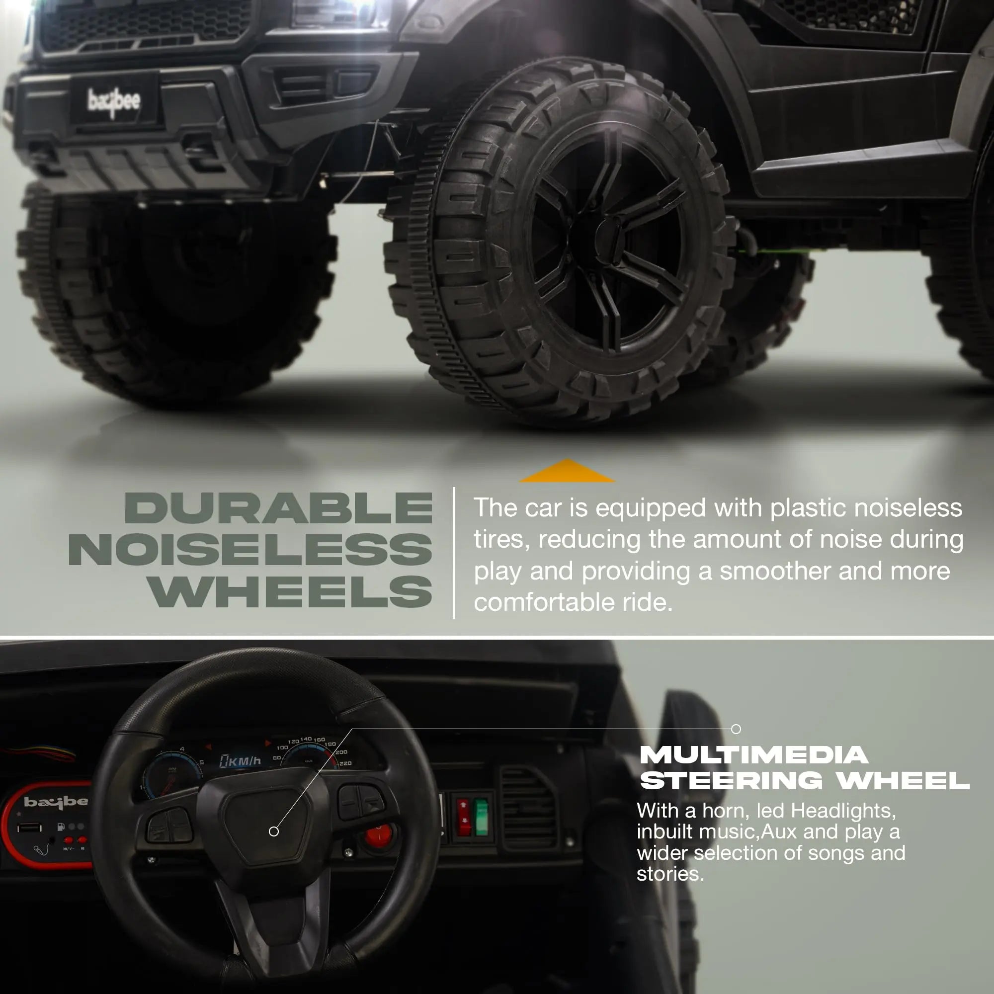 Baybee Bronco Battery Operated Jeep for Kids RGB Windshield Light & Music - Image 6