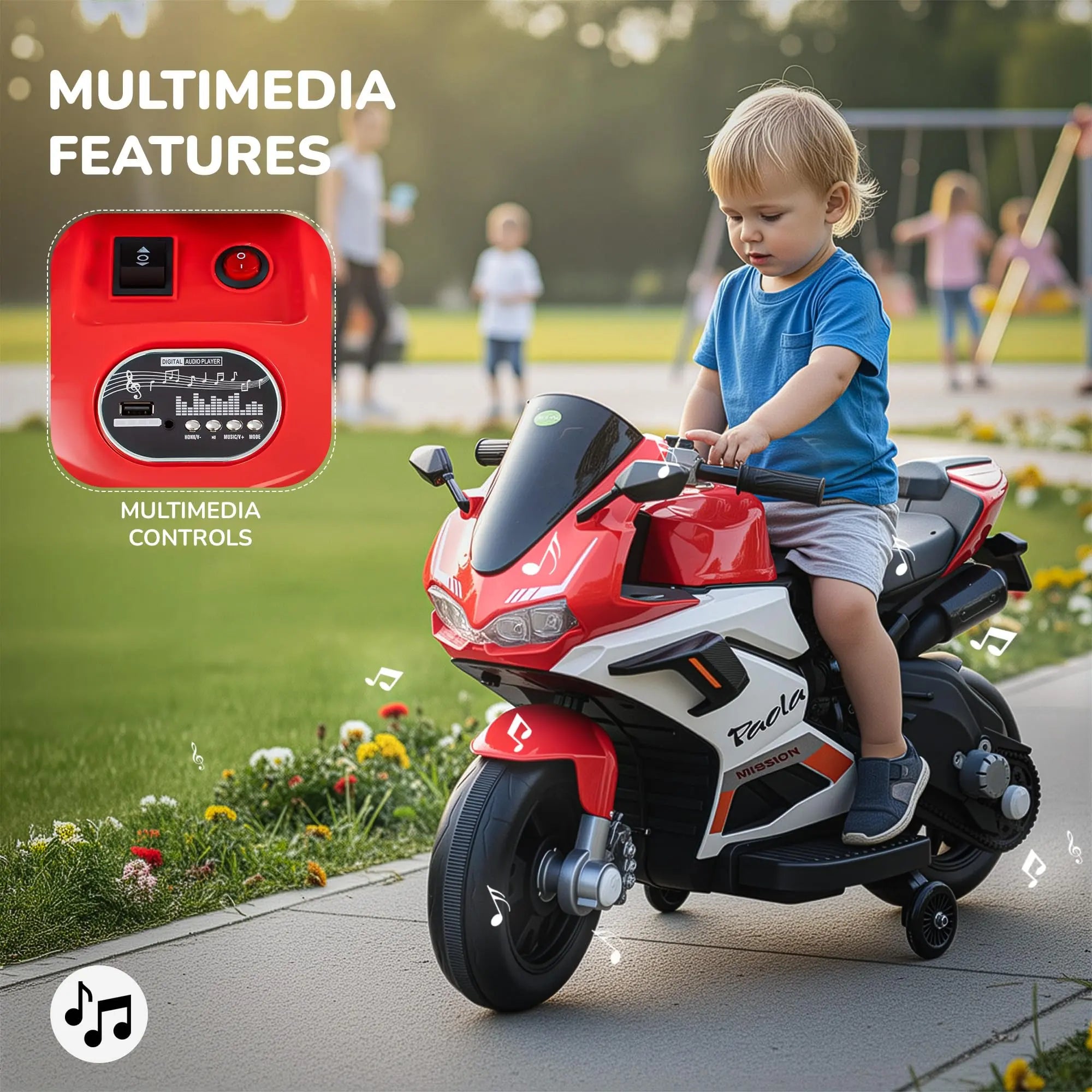 Baybee Paola Baby Battery Operated Bike for Kids with Hand Accelerator & Music - Image 6