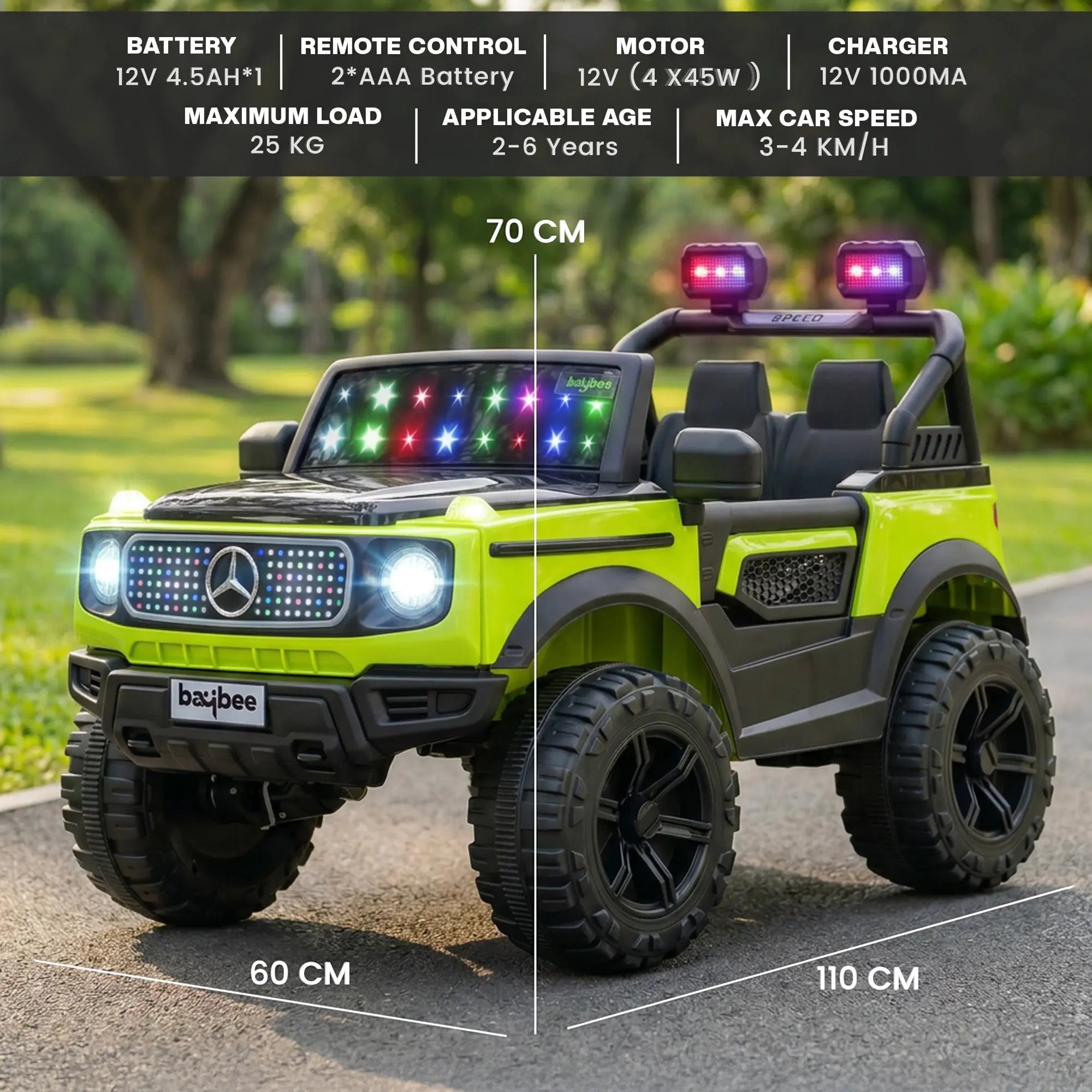 Baybee Benzie 4×4 Battery Operated Jeep for Kids, Ride on Toy Kid Car - Image 7