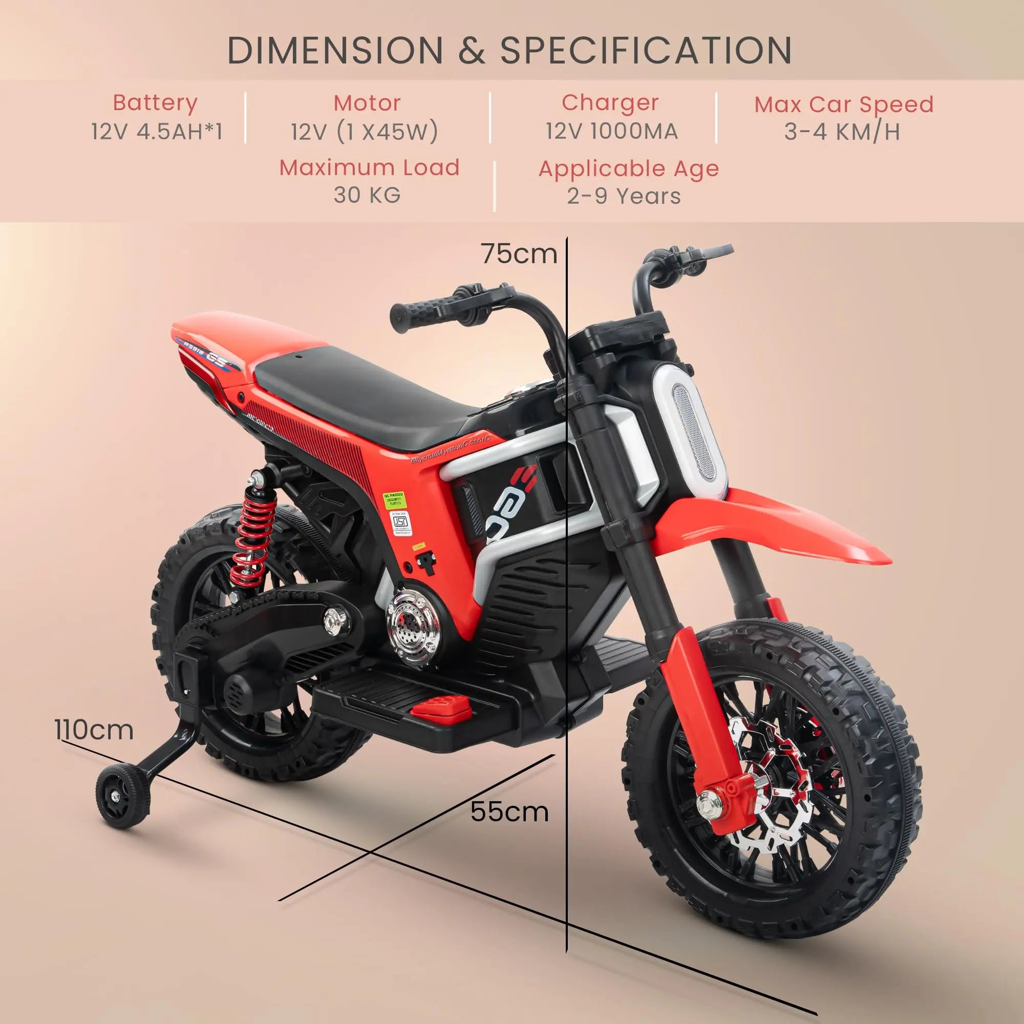 Baybee Motocross Electric Bike for Kids - Image 7