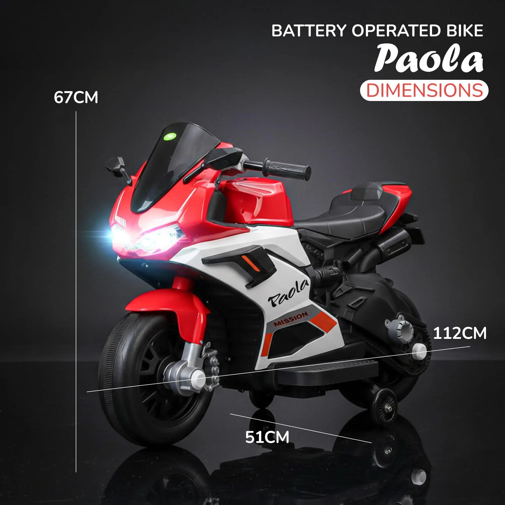 Baybee Paola Baby Battery Operated Bike for Kids with Hand Accelerator & Music - Image 7