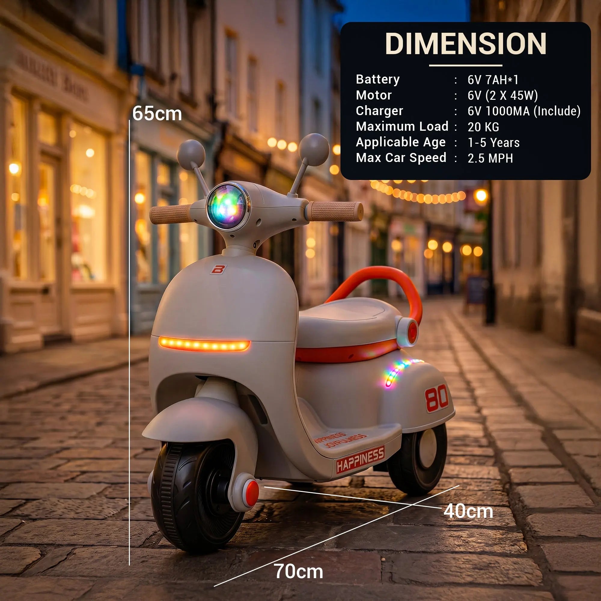 Baybee Elixo Baby Electric Scooter for Kids - Image 8