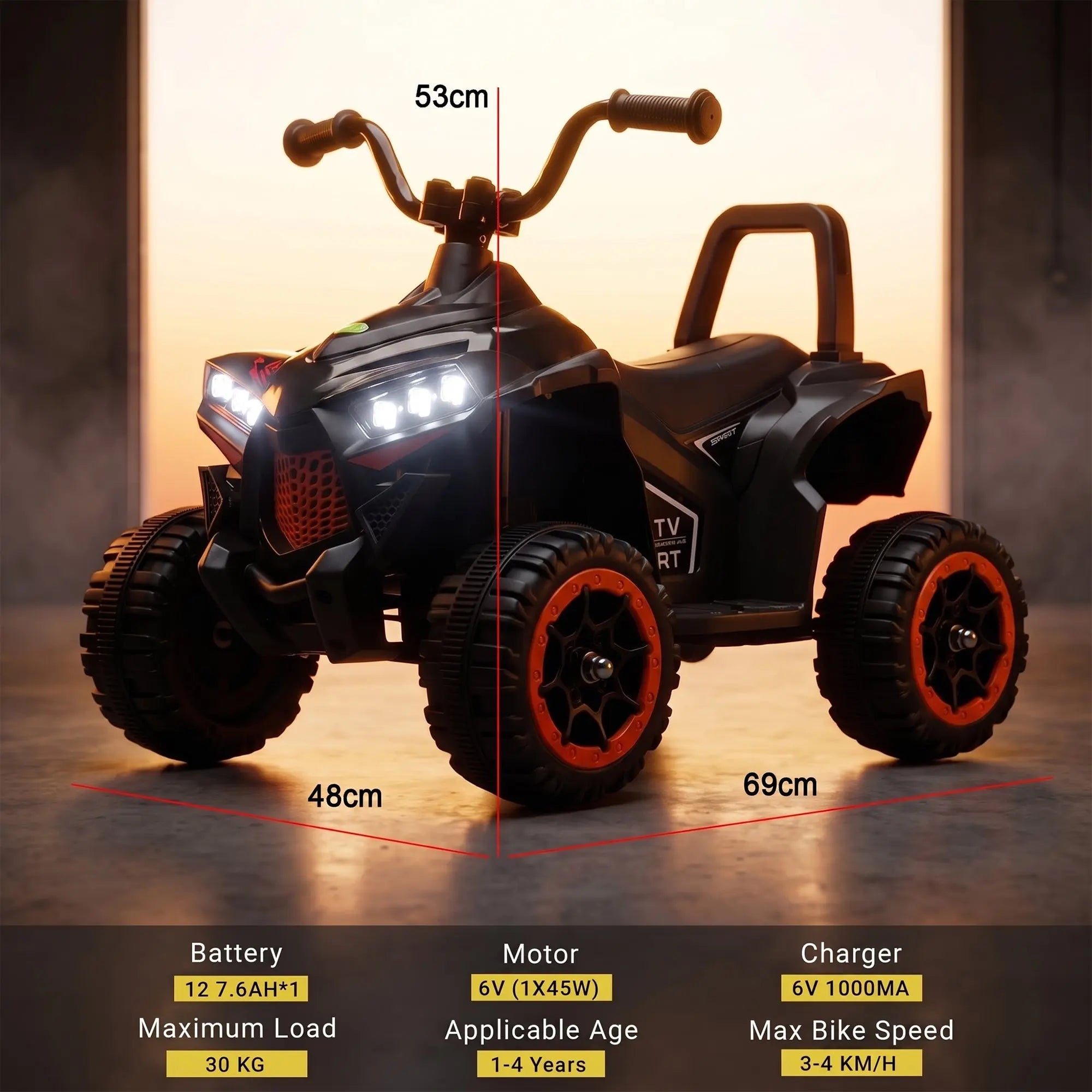 Baybee Monster ATV Rechargeable Battery Operated Electric Kids Bike - Image 8
