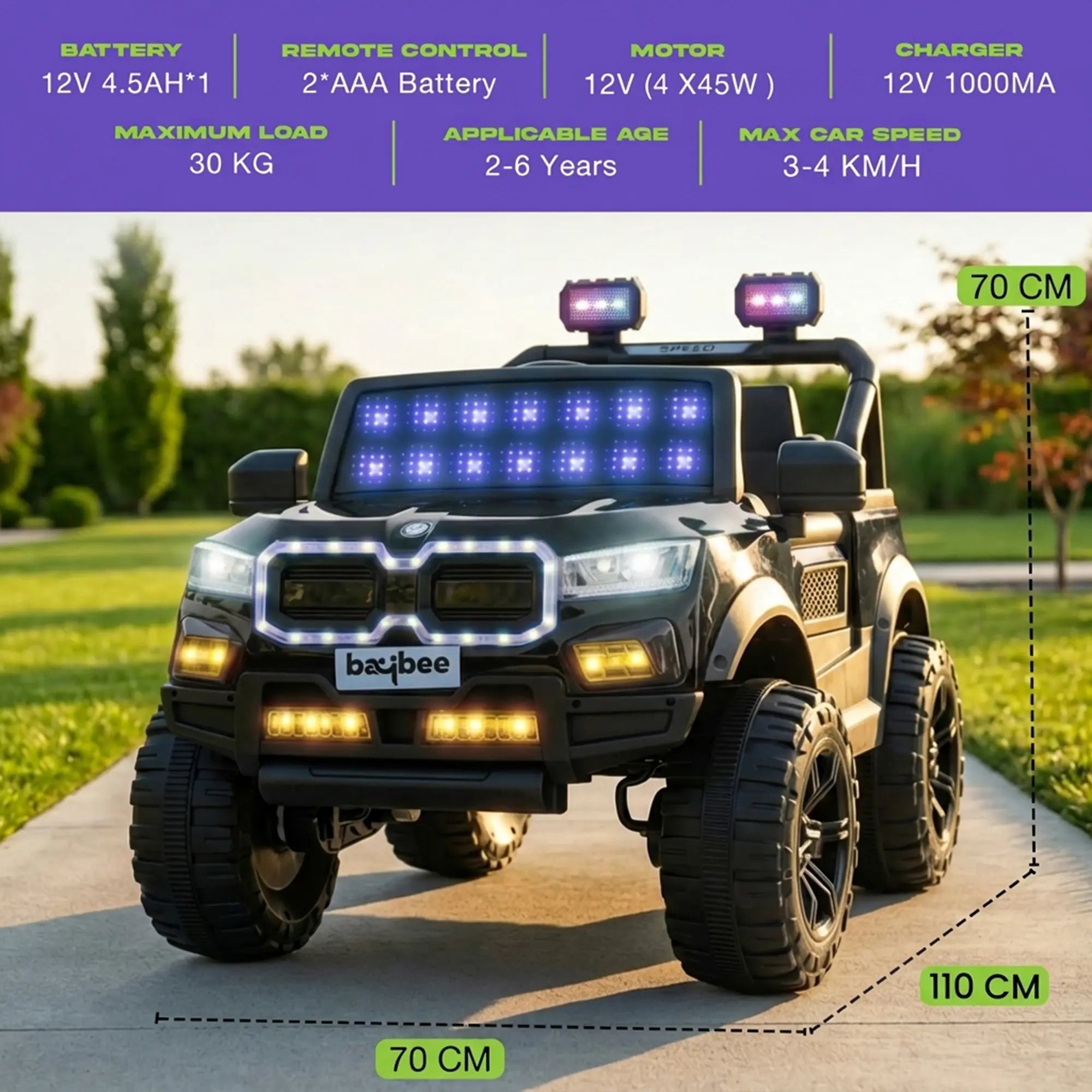 Baybee Bumpy 4×4 Battery Operated Jeep for Kids - Image 9
