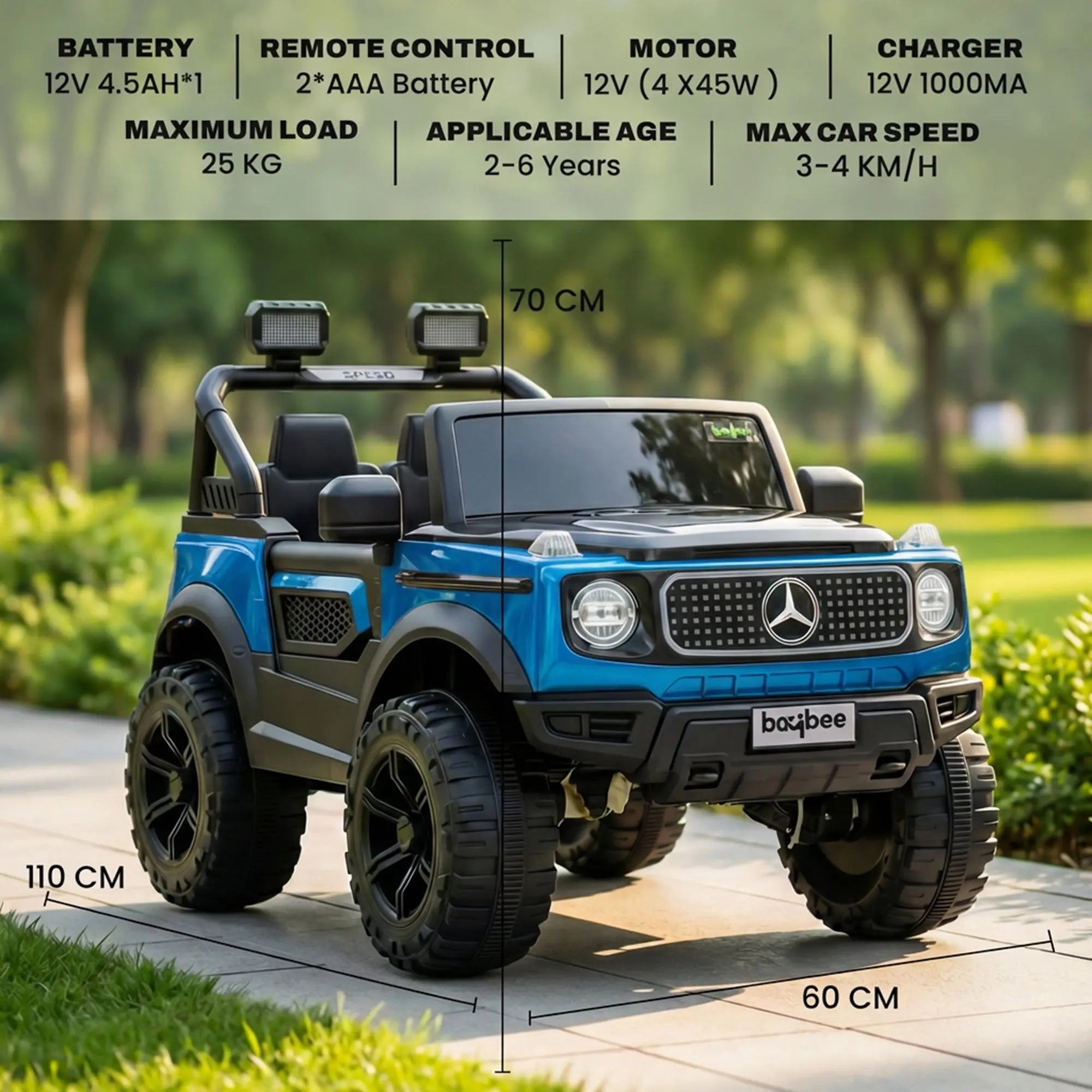 Baybee Benzie Pro 4×4 Battery Operated Jeep for Kids, Ride on Toy Kid Car - Image 9