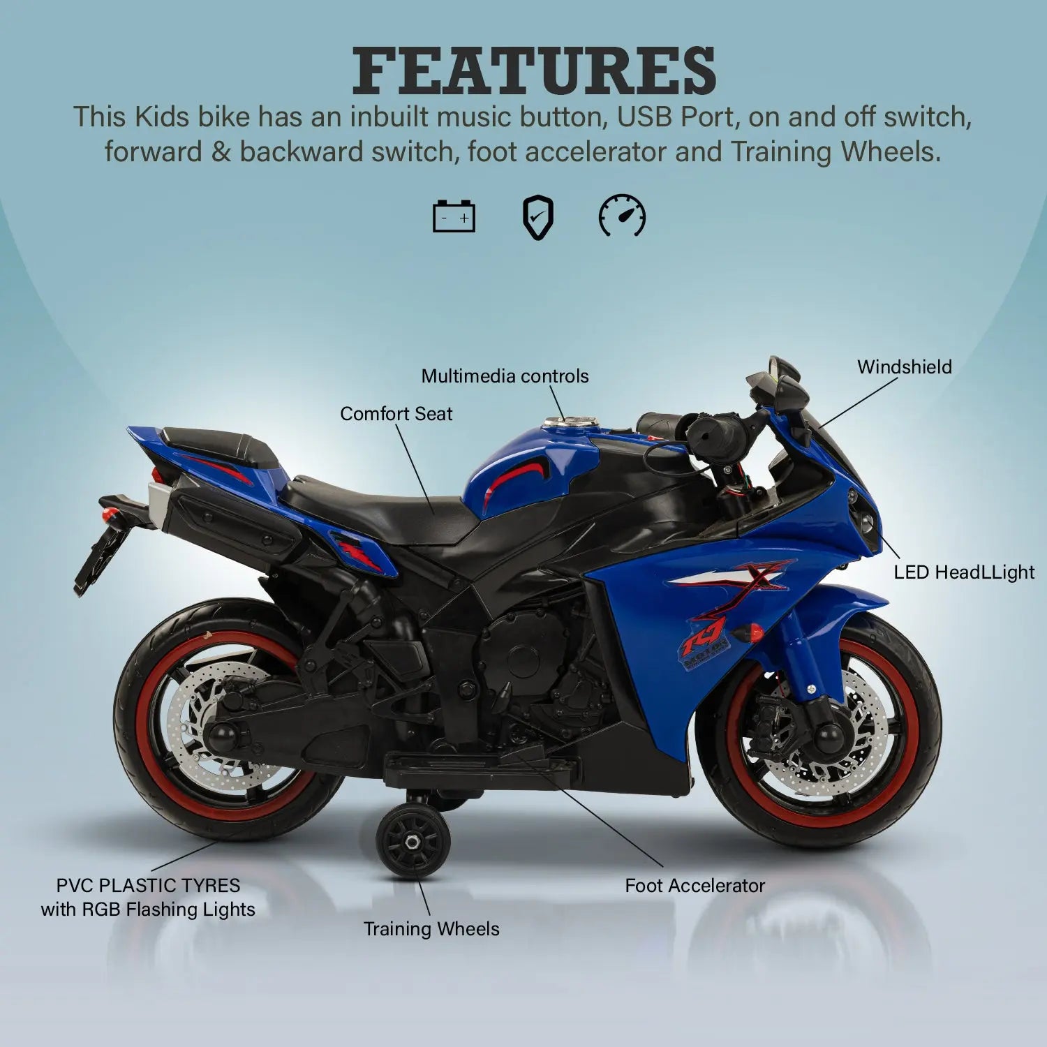 Baybee R7 Rechargeable Battery Operated Bike for Kids - Image 11