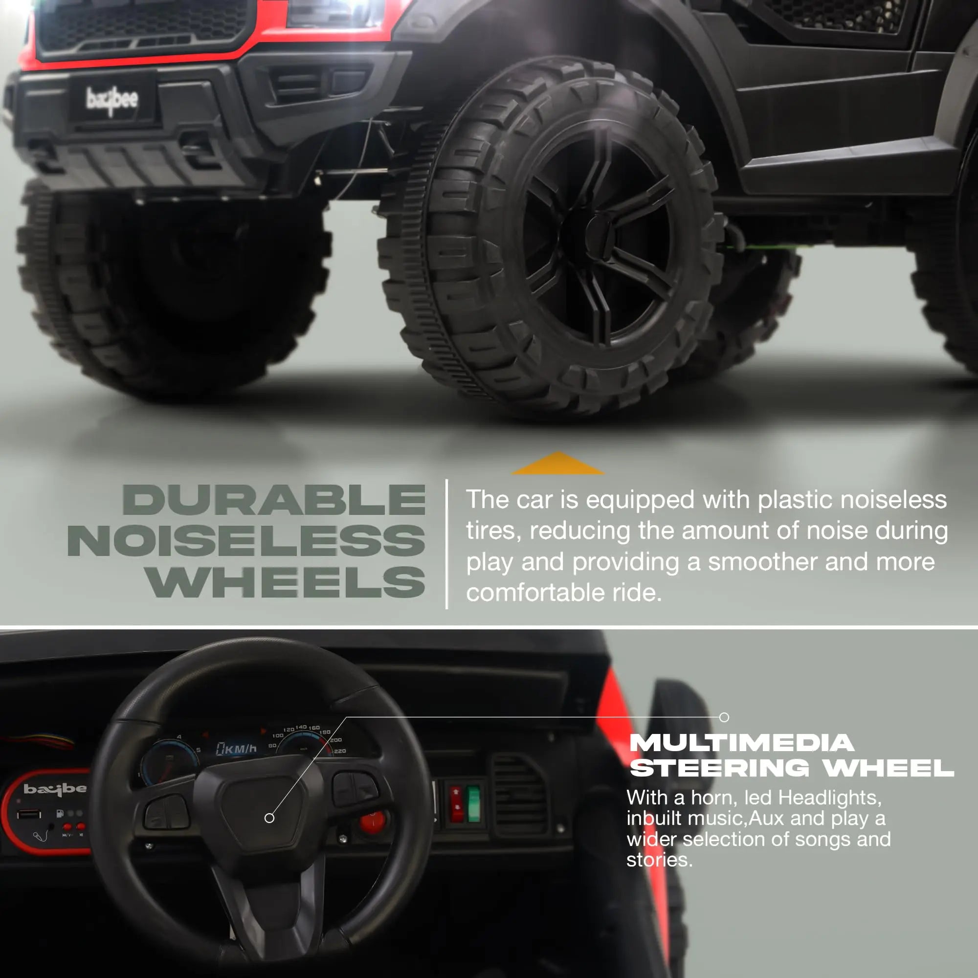 Baybee Bronco Battery Operated Jeep for Kids RGB Windshield Light & Music - Image 14