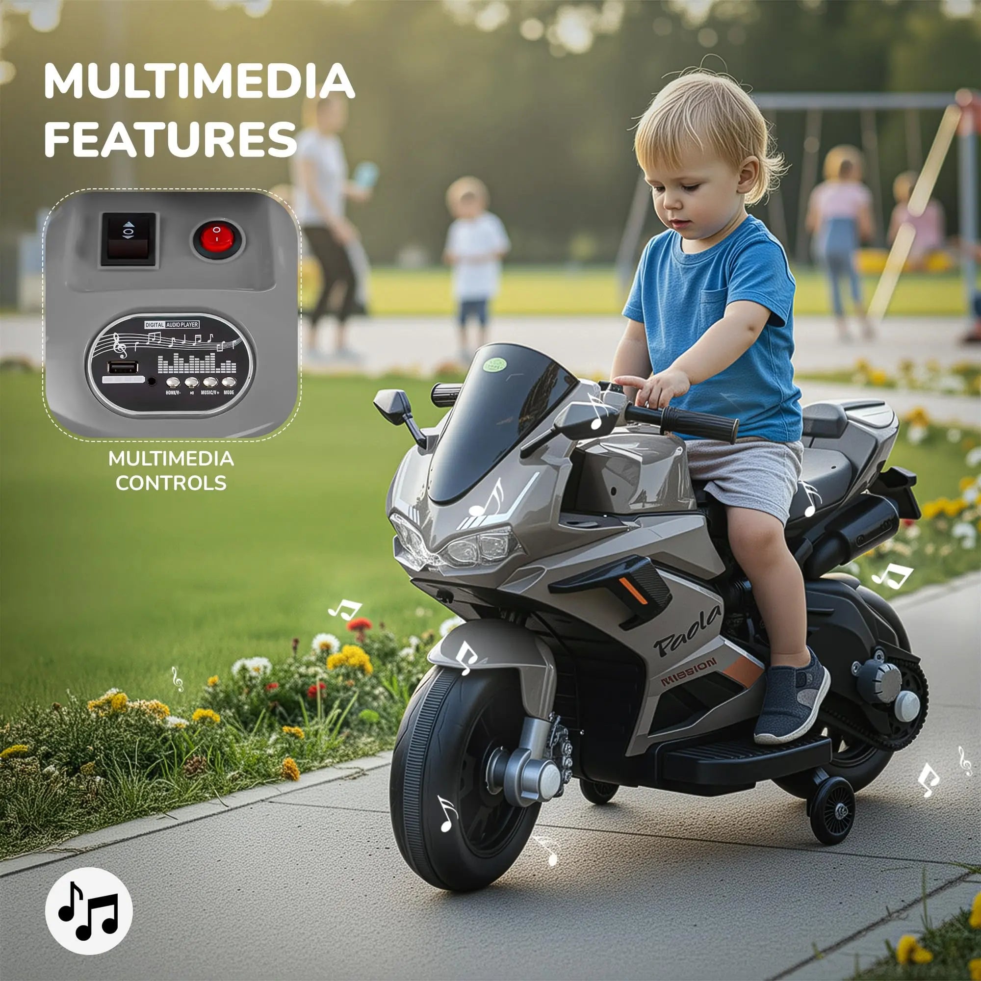 Baybee Paola Baby Battery Operated Bike for Kids with Hand Accelerator & Music - Image 14